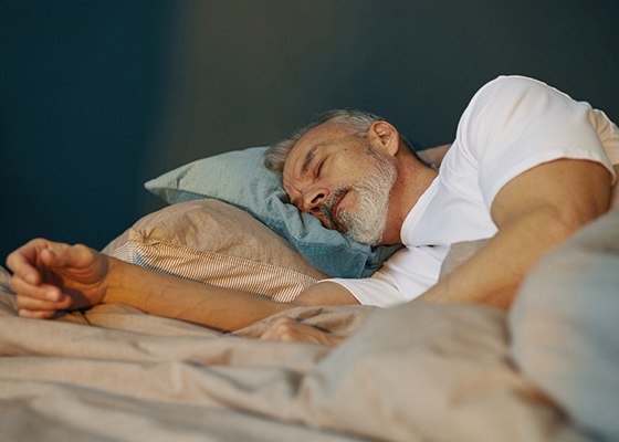 Senior man sleeping peacefully