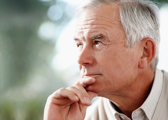 man relaxing outside