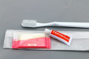 travel toothpaste toothbrush and bag