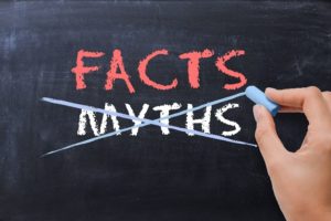 Myths vs facts on chalkboard 