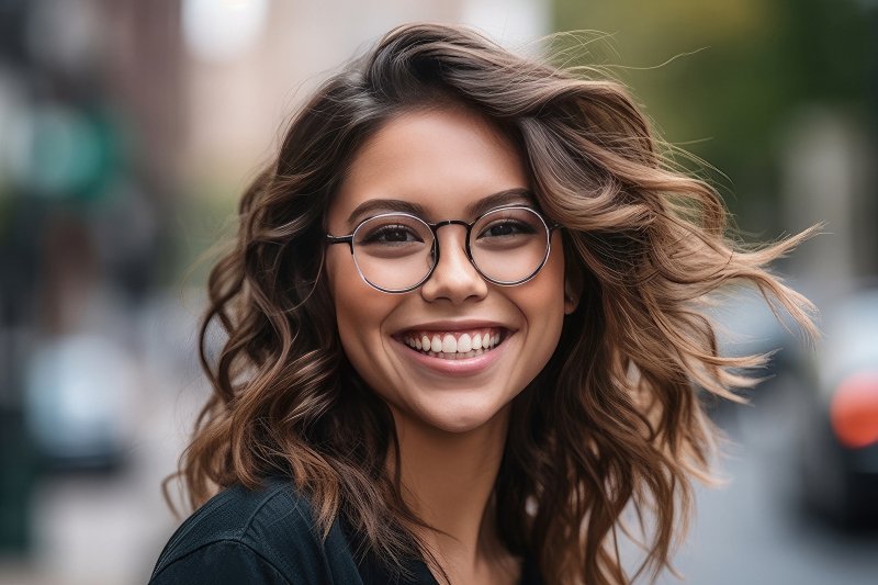 young woman with healthy smile